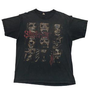 Vintage Slipknot Heavy Metal Rock Band Short Sleeve Graphic Black T-Shirt Size L